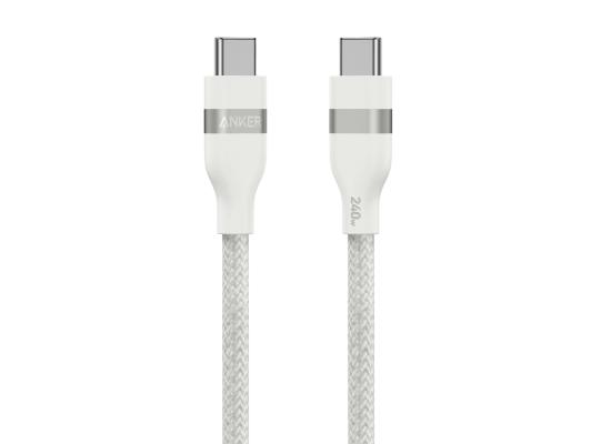 Anker Nano USB C Cable, 240W 90CM Flexible Multi-Color Braided Cord, Fast Charging Type C Charger for iPhone 16 Series, MacBook Pro - Wihte